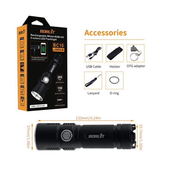 Lommelykt 3600 Lumen